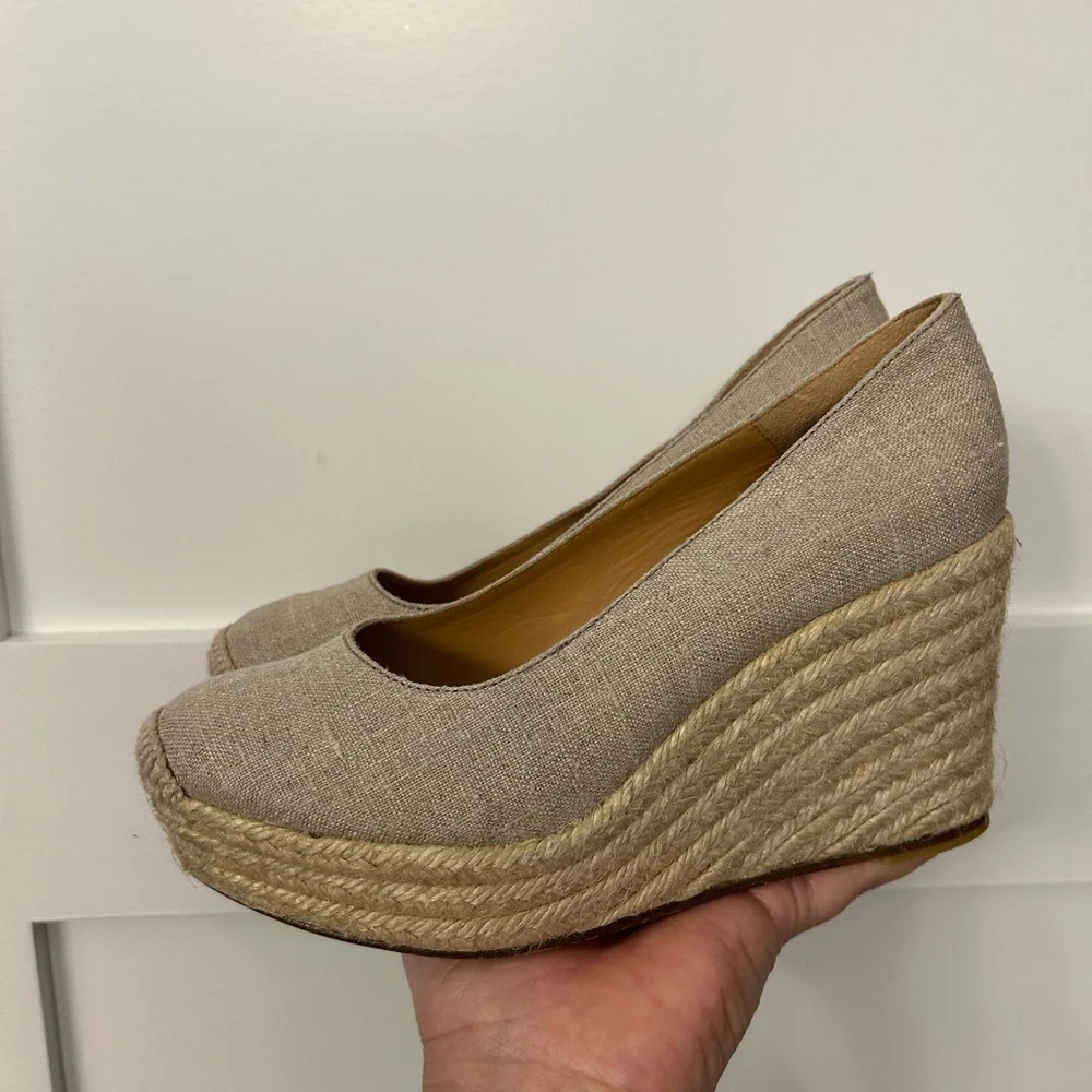 Bettye Muller Canvas Wedge Espadrille Size 37